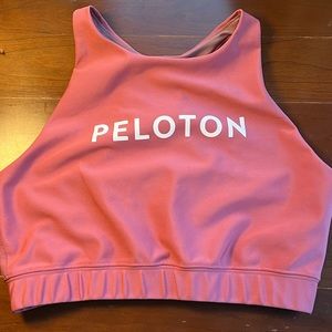 Pink High Neck Peloton Sports Bra - M